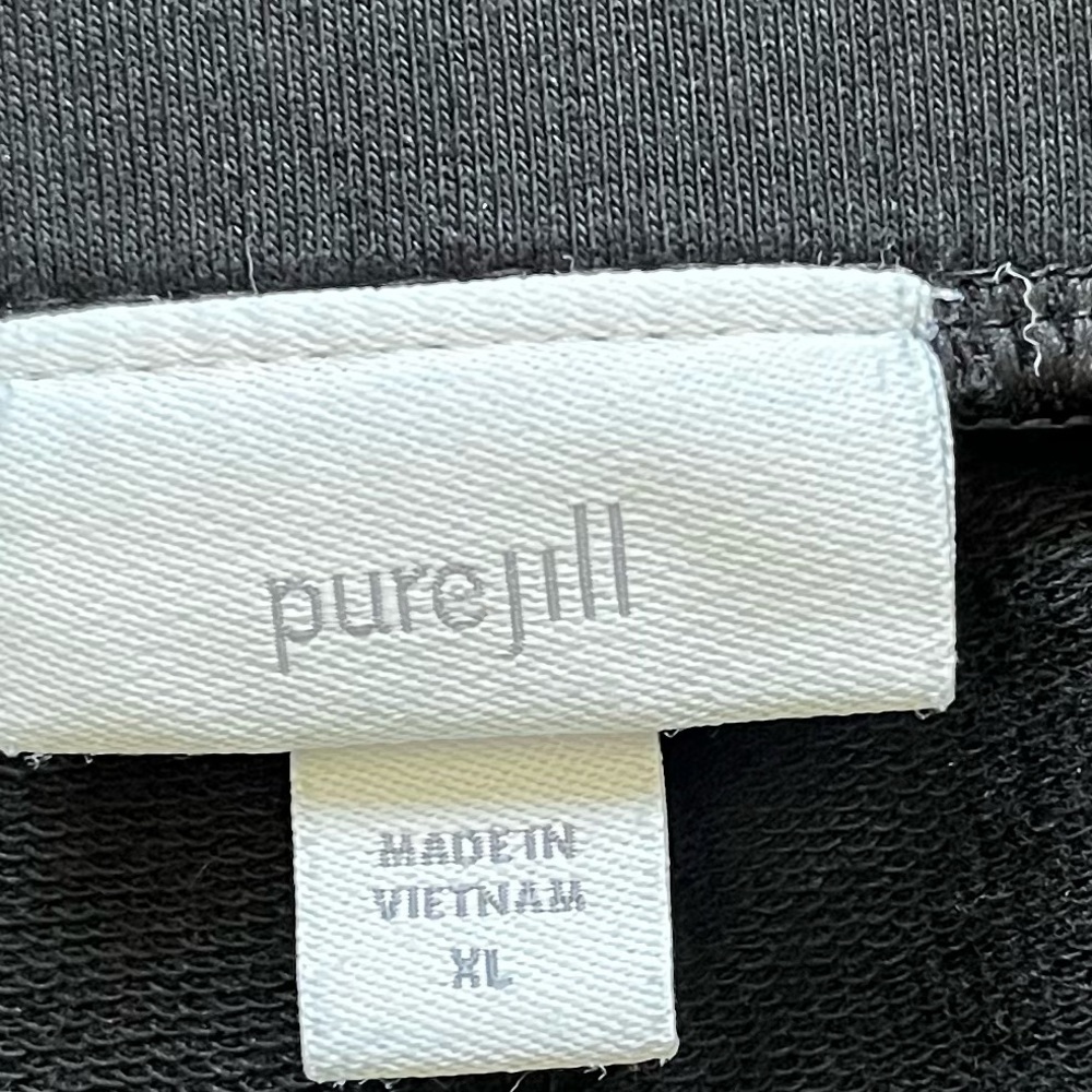 PURE JILL PULL ON SOFT PANTS W/ LEG HEM RUCHING DETAIL SIZE XL MINIMALIST COMFY - Picture 3 of 9